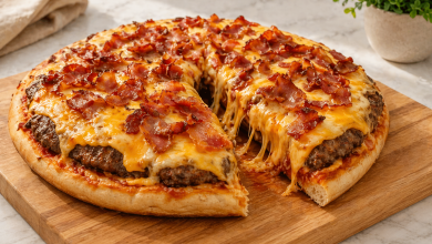 Bacon Cheeseburger Stuffed Pizza Recipe