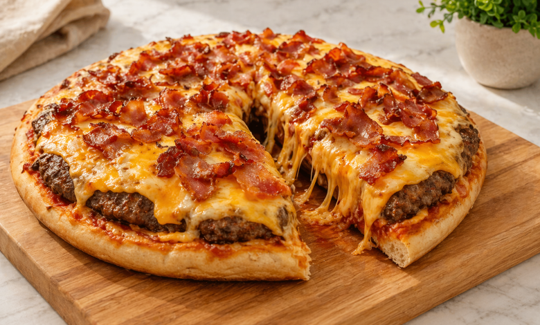 Bacon Cheeseburger Stuffed Pizza Recipe