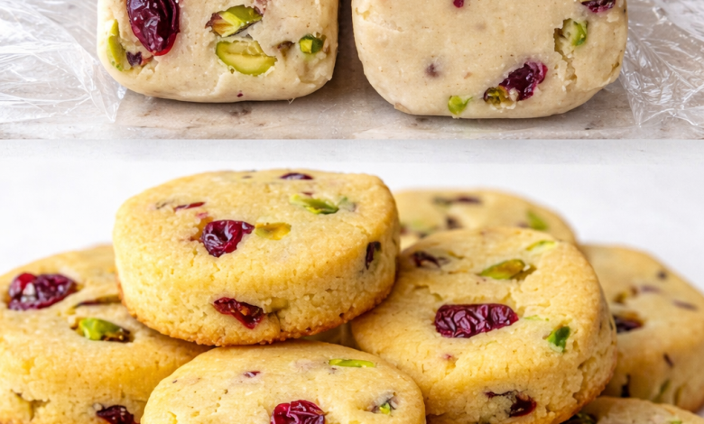 Cranberry Pistachio Slice Cookies