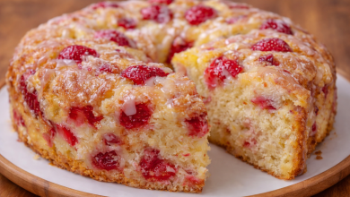 Strawberry Banana Soft Morning Cake